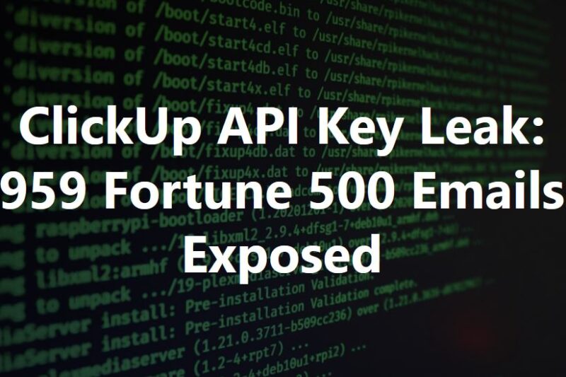 The Secret in the Script: ClickUp’s Hardcoded API Key Leaks 959 Fortune 500 Emails