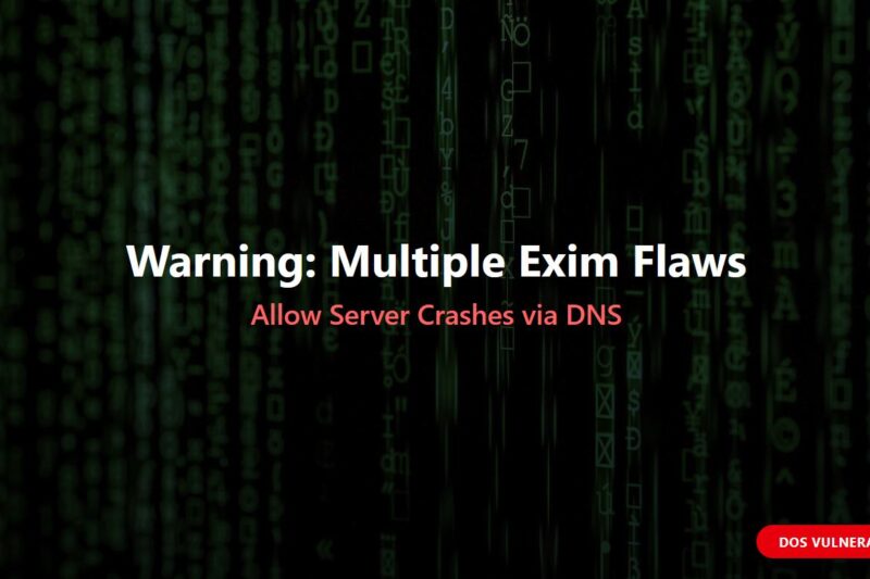 Multiple Exim Flaws Allow Server Crashes via DNS